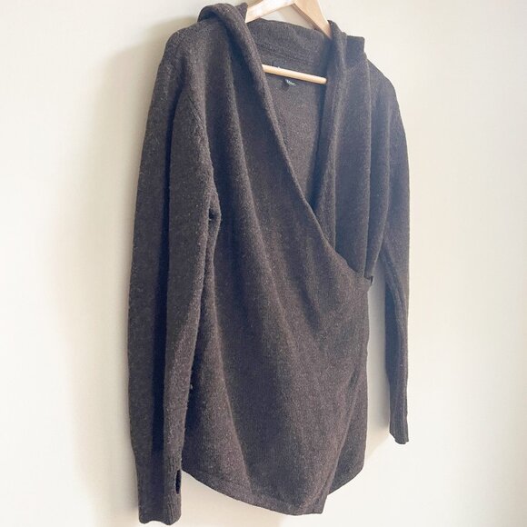 🌸 Betabrand Black Sheep Wrap wool blend Sweater S/M - Picture 2 of 8